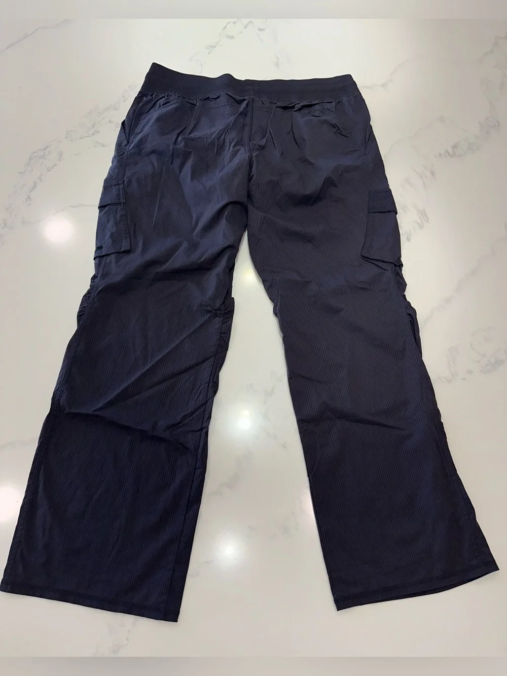 CHAMPION XL~CHARCOAL BLACK PINSTRIPED DANCE STUDIO SIDE POCKETS PANTS TIE WAIST